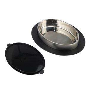 Serveur de fête écologique à double couche en acier inoxydable poli 304 de 2,5 L ovale - Product Image 4