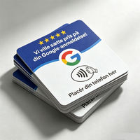 Programmierbare Google-Bewertungskarte aus PVC mit 13,56 MHz RFID für Mitgliedschaften und Hotelnutzung, Social Media und Geschäftsfeedback