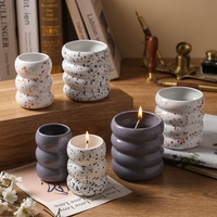 Bougie décorative de Noël au design unique, contenant en céramique, porte-bougie, centre de table de mariage, pot à bougie rond vide