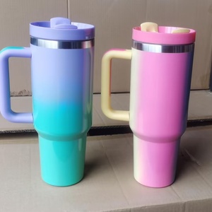 Vaso Térmico de 40 oz con Asa y Tapa con Popote, Botella de Agua Reutilizable de Acero Inoxidable, Taza de Viaje, Botellas de Agua Aisladas - Product Image 4