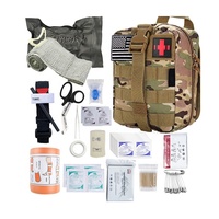Kit de survie et de premiers secours avec sac compatible système Molle et attelle, trousse d'urgence pour tremblement de terre, randonnée en plein air