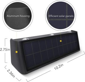 Lámpara Solar LED de Pared para Exteriores, Impermeable IP65, para Jardín, Valla, Terraza, con Alta Luminosidad - Product Image 2