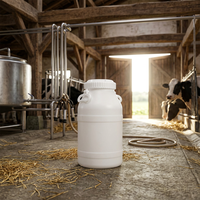 LAR BI472 26L Bidon en plastique HDPE de qualité alimentaire, baril cylindrique pour le stockage de liquides alimentaires