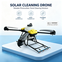 Drone de nettoyage de panneaux solaires en alliage d'aluminium, pulvérisation d'eau haute pression, 4 axes, itinéraire de nettoyage intelligent