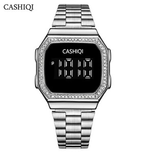 CASHIQI CA073 2021 Nuovo <span class=keywords><strong>Orologio</strong></span> Digitale LED con <span class=keywords><strong>Touch</strong></span> <span class=keywords><strong>Screen</strong></span>, Cinturino in Acciaio Inossidabile, <span class=keywords><strong>Orologio</strong></span> Elettronico Quadrato Luminoso alla Moda - Product Image 4