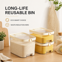 Réservoir de stockage de riz en plastique en boîte, capacité augmentée de 5 L, conteneur à céréales hermétique et résistant à l'humidité