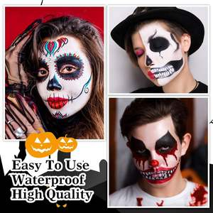 Kit de pintura facial profesional 4 colores pintura facial <span class=keywords><strong>para</strong></span> <span class=keywords><strong>Halloween</strong></span> pintura facial fácil sangre falsa lavable rojo <span class=keywords><strong>para</strong></span> escenario FIESTA DE Cosplay - Product Image 5