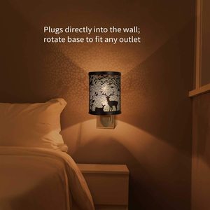 Outlet Lilin Beraroma, Plug In Wax Hangat Logam Hitam Hutan Gaya Rusa Besar - Product Image 2
