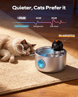 Distributeur d'eau automatique pour animaux de compagnie en acier inoxydable avec capteur de débit circulant, affichage LCD et réglage de l'heure pour chats et chiens