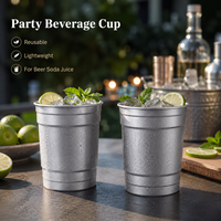 Gobelet en métal personnalisé OEM, gobelet en aluminium durable pour fêtes, pour bière froide, jus, soda et cocktails
