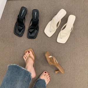 Nouvelles sandales à talons compensés style minimaliste français pour l'été 2026 – Élégantes mules à talons hauts pour femme, idéales pour l'extérieur - Product Image 1