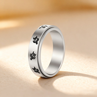 Bague anti-stress rotative tortue mignonne en acier titane plaqué or 18 carats, bijou animal unisexe