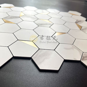 Décoration moderne hexagone PVC <span class=keywords><strong>vinyle</strong></span> auto-adhésif mosaïque autocollant peler et coller dosseret carreaux pour cuisine salle de bain chambre mur - Product Image 5