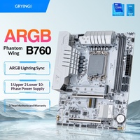 Motherboard Komputer Desktop Baru Erying Technology B760M Intel LGA1700 Putih ARGB Aura Sync DDR4