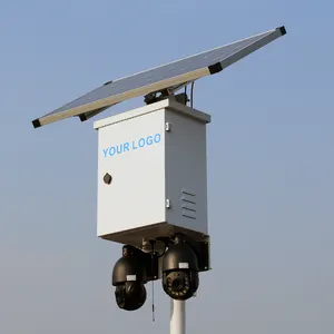 Berdiri Sendiri 4G Timelapse Konstruksi Situs Australia 4K Cctv Dual Solar Power Kamera Sistem Keamanan dengan Speaker Luar Ruangan