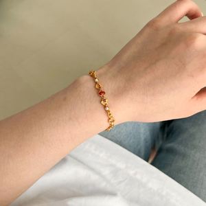 Dylam Trending Design 18K Gold Plated 925 Silver Link Chain High Quality South <b>Red</b> Agate Pendant <b>Bracelets</b> - Product Image 2