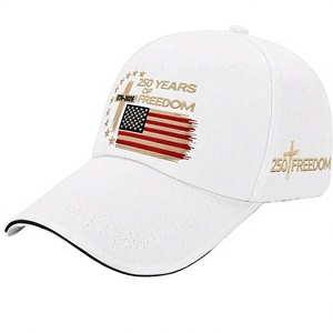 หมวกเบสบอลสีขาว 6 แผง ปักโลโก้ธงชาติ ปรับขนาดได้ แบบ Snapback ทรงวินเทจ ปีกโค้ง สำหรับกิจกรรมกลางแจ้งแบบสบายๆ - Product Image 3