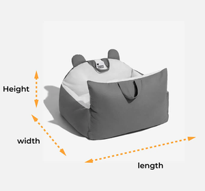 Bonita cama gris impermeable de lujo para mascotas con funda lavable extraíble, cama de Viaje de invierno para perros, cama con clavijas para exteriores para asiento de coche - Product Image 5