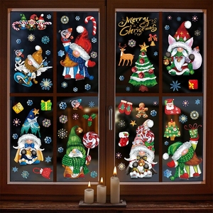 Mirror Effect Christmas <b>Window</b> Decals Featuring Cute Elves Gnomes and Holiday Dwarfs Perfect for Creating Festive Atmosphere - Product Image 2
