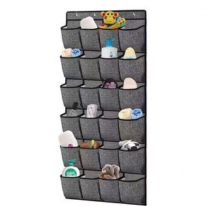 Eco Breathable Fabric Over the Door Hanging <b>Shoe</b> Organizer,Big Pocket Size Over the Door Complete With 4 Strong Metal Hook - Product Image 1
