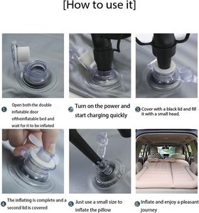 Thickened <b>Car</b> Air Mattress Flocking Top Travel <b>Inflatable</b> <b>Car</b> Mattress Bed with Pump and Pillows <b>Car</b> Bed for Travelling - Product Image 2