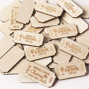 บัตรไม้สำหรับดื่มเครื่องดื่ม บัตรเชียร์ไม้ สำหรับงานบาร์ เทศกาลเบียร์ งานปาร์ตี้ งานแต่งงาน บัตรเข้าชมกิจกรรม รูปทรงไม่สม่ำเสมอ - Product Image 2
