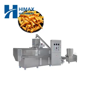 Full Automatic Crispy Bugles Chips Snack Food Making Production Line Extruder Machine Fried Pellet Snack Food Processing Line