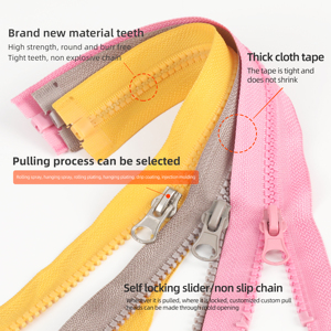 Oco Chất lượng cao nhà máy Dây Kéo #5 nhựa dây kéo mở cuối dây kéo nhựa tự động khóa cho thể thao và áo khoác - Product Image 3