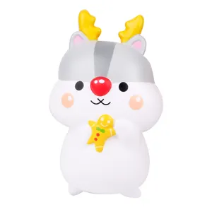 Kawaii Dễ Thương Phim Hoạt Hình Giáng Sinh Hamster Với Elk Gạc Chậm Phục Hồi Đồ Chơi Quà Tặng Khuyến Mãi Squishy Đồ Chơi PU Đồ Chơi