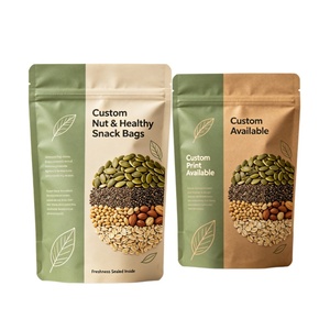 Sachet d'emballage Doypack en Mylar imprimé sur mesure avec fermeture éclair, haute barrière, refermable et résistant à l'humidité pour amandes - Product Image 1