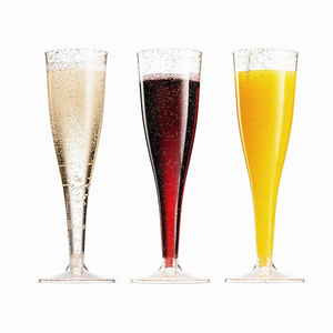 Flûtes <span class=keywords><strong>à</strong></span> <span class=keywords><strong>champagne</strong></span> en plastique, verres <span class=keywords><strong>à</strong></span> vin, bord doré brillant, 6,5 oz robustes, jetables et réutilisables, parfaits pour les fêtes de <span class=keywords><strong>mariage</strong></span> - Product Image 1
