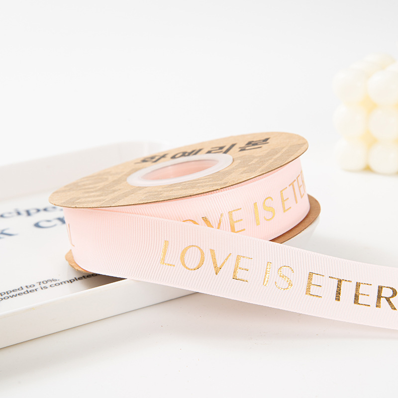 2.5cm40 size pink soup gold ribbon