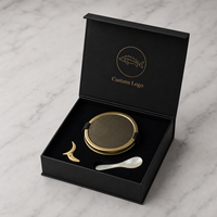 Caja de Regalo de Lujo con Logotipo Personalizado para Caviar Negro, Caja de Presentación de Alimentos Vacía de Cartón Rígido, Fabricante Mayorista