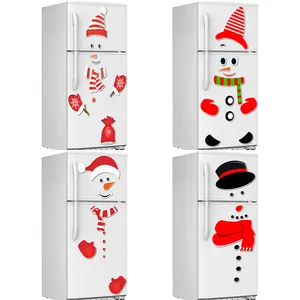 Autocollant magnétique de noël motif bonhomme de neige pour réfrigérateur, décoration Festive, DIY bricolage, dessin animé, autocollant mural étanche pour porte de Garage