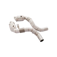 Knalpot Racing Downpipe Baja Tahan Karat untuk BMW F85 X5M X6M 4.4T Sistem Knalpot Mobil
