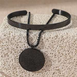   Collier et bracelet en acier inoxydable plaqué PVD, style islamique, pour l'Aïd, avec breloques, motif Coran, résistant à l'eau - Product Image 5