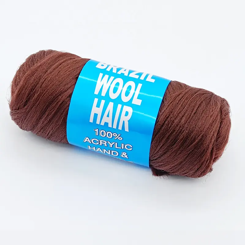 Оптовая продажа, светло-коричневая 100% акриловая пряжа, 150 г, Бразильская пряжа для плетения волос