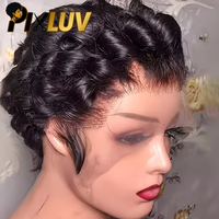 Perruque Courte Pixie en Cheveux Humains Naturels, Vierge Vietnamienne, Dentelle HD Pré-Pluckée, Sans Colle, Prête à Porter, Vente en Gros Direct Usine