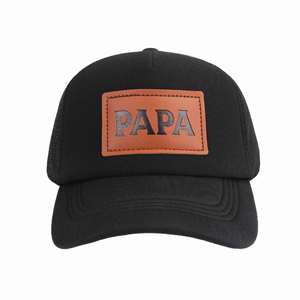 High Quality Retro Portable 6-Panel 112 Cap Style Structured Mesh Trucker <b>Hat</b> with Leather Patch Logo - Product Image 6