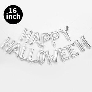 16 Inch Happy Letter Set Halloween Foil Wall Background <b>Decoration</b> 4 Colours Air Inflation <b>Balloon</b> - Product Image 2