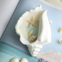 Décoration d'intérieur de luxe européenne Beauté côtière Bougie parfumée en coquillages naturels à base de soja pour souvenirs Idées cadeaux