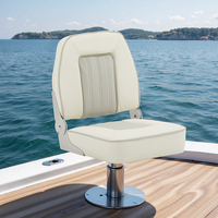 Siège marin pliant de luxe bicolore HOMFUL Accessoires de bateau Chaise de bateau de pêche Siège de bateau rabattable à dossier bas