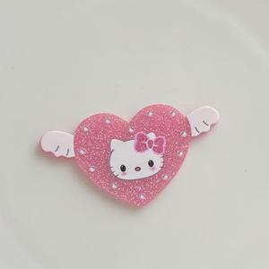 Charmes en résine Sweet Cool Y2k <span class=keywords><strong>Demon</strong></span> Kt Cat Love Heart, chaton à ailes blanches, bricolage, artisanat, décorations, accessoires pour téléphone portable, accessoires pour cheveux - Product Image 6