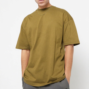 Camiseta Casual de Lona 100% Algodón para Hombre, Estilo Oversize, Verano, Streetwear, Corte Holgado, Manga Corta, Ligera, Secado Rápido, Transpirable - Product Image 1