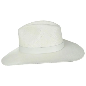unisex Toquilla Panama <b>Hat</b> Wide Brim Straw <b>Hat</b> with White Ribbon <b>Band</b> Beach Outdoor Use Adult Size - Product Image 3