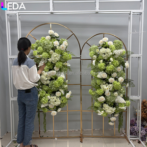 LEDA Customized Events Parties Valentine's Day Green <b>Hydrangea</b> <b>Flower</b> Runner Handmade <b>Artificial</b> <b>Flower</b> Row for Wedding - Product Image 3