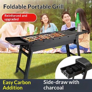 <span class=keywords><strong>Barbecue</strong></span> au charbon de bois pliable <span class=keywords><strong>Zibo</strong></span>, portable pour l'extérieur, design détachable, usage domestique, modèle G6879, électroplaqué - Product Image 2
