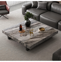 Table basse en marbre moderne italienne de luxe minimaliste avec cadre en métal pour salon Maison - Durable et facile à nettoyer