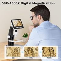 306-B Portable 2MP HD Monocular Electron Microscope with 8 LEDs and 4.3" IPS LCD Screen for Industrial Inspection