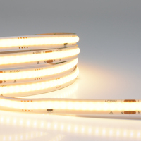 Bande LED COB haute tension 220V 8mm 296 LED/m 3000K CRI80 800lm/m sans driver pour éclairage architectural encastré